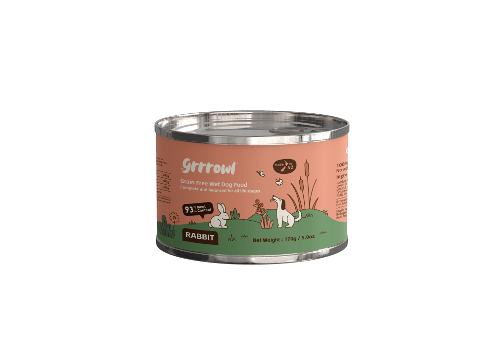 Grrrowl Grain Free Wet Food for Dogs 170g – Rabbit - Click Image to Close